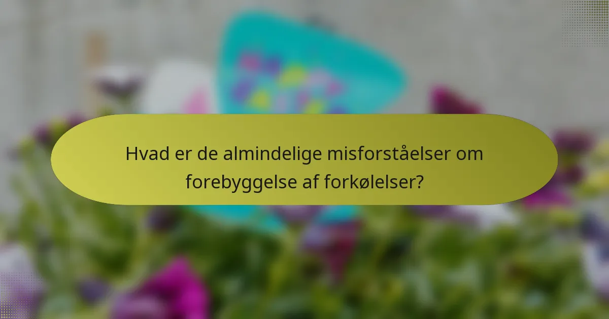 Hvad er de almindelige misforståelser om forebyggelse af forkølelser?